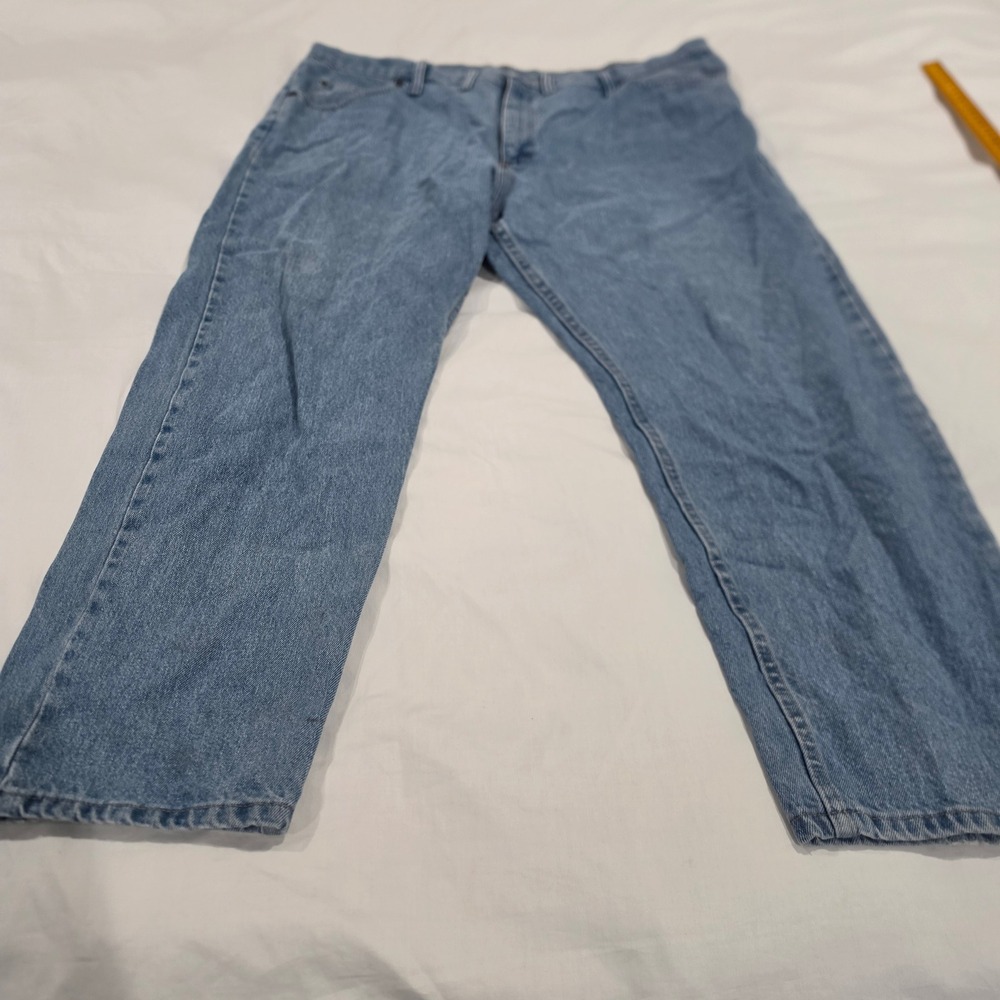 Wrangler Jeans Mens 44x30 Light Blue Excellent Straight Leg Denim 1097601SB